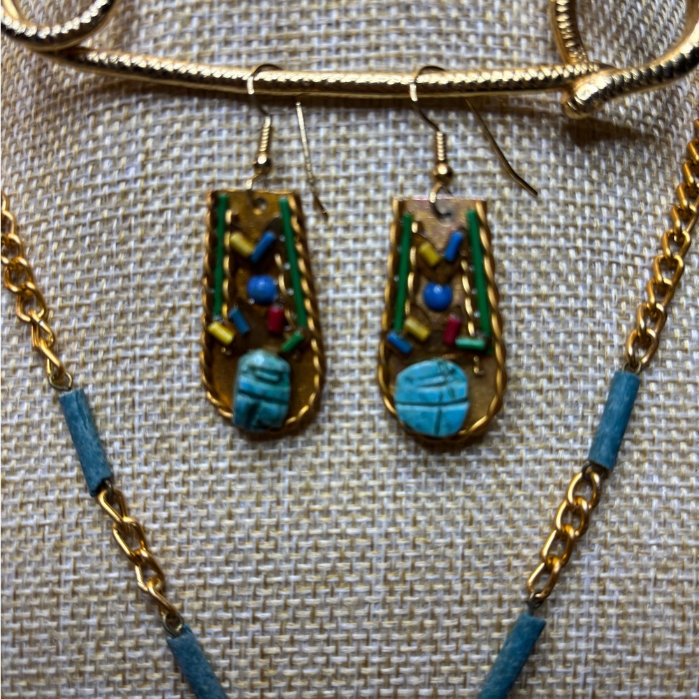 Egyptian Large Scarab (Vintage) Revival Set - Picture 6 of 12